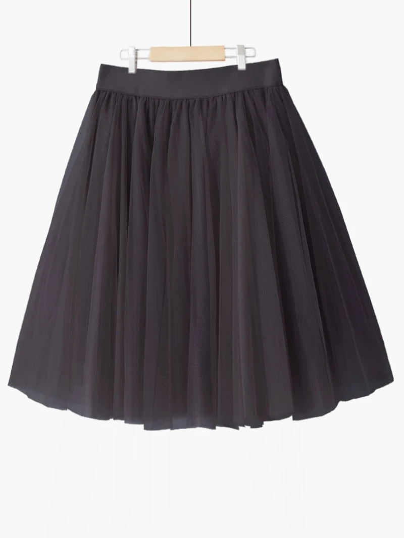 Fall Winter High Waist Pure Color A-Line Fairy Skirt ort Net f Body Skirts Commute Korean Sle ort A-Line Skirts