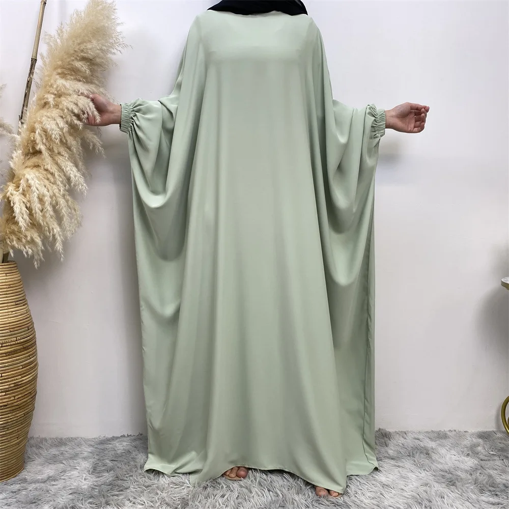 Ramadan Batwing Prayer Abaya Dubai Muslim Hijab Dress One Piece Jilbab Loose Abayas for Women Turkey Kaftan Robe Islamic Clothes