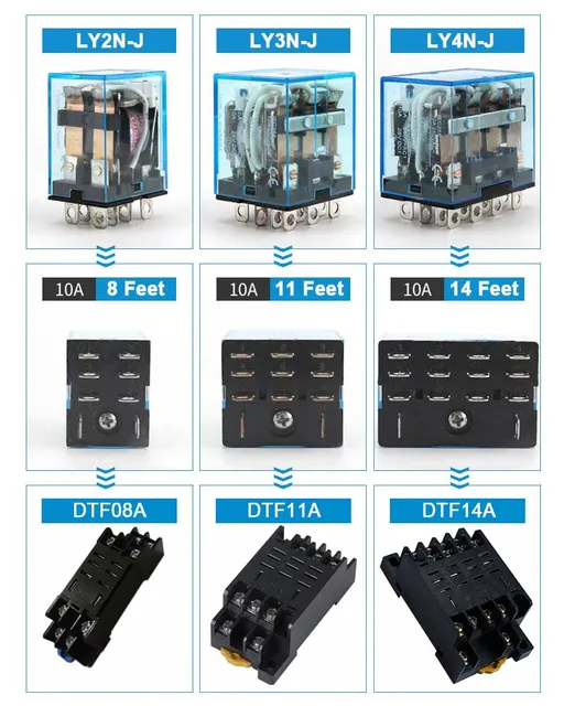 LY2N-J 24VDC DPDT 10A 8-Pin Plug-in Relay, LED/Test Button - Foto 4