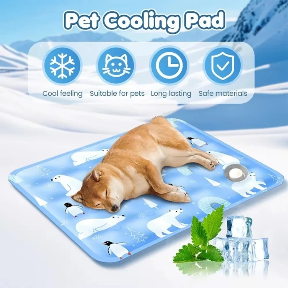 Floor Mat Cool Pet Cooling Mat Ice Gel Self Added Water Dog Cold Bed Mat Portable Durable Pet Ice Cushion For Small Big Dogs_voghion.com