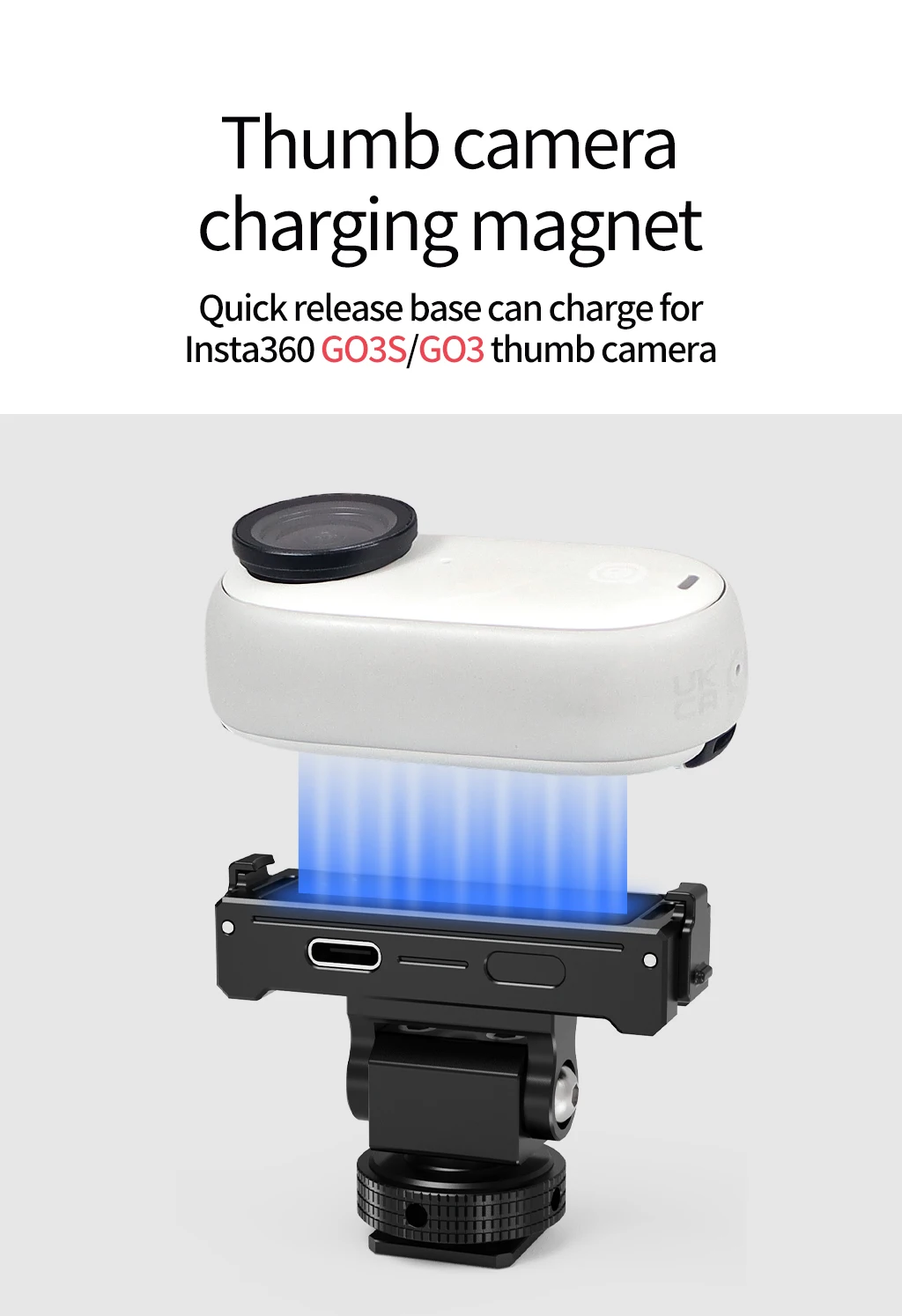 Für Insta360 Go 3 Go 3S Magnetische Schnellverschlussbasis 1/4" Schraube Kaltschuhhalterung Rucksack Schneller Clip für Daumen Kameraständer Halterung – Detail 17