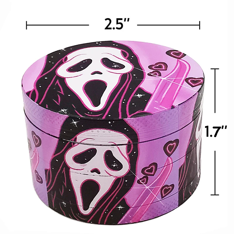 Herb Grinder 2.5" Metal 63MM 4 Layer Tobacco Grinder Accessories Design Cigar Zinc Alloy Pattern Travel Gift