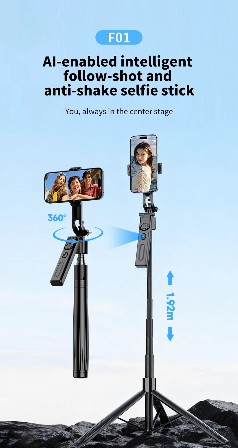 Ai Phone Tripod With Auto-rotation And Remote Control For Vlogging_voghion.com