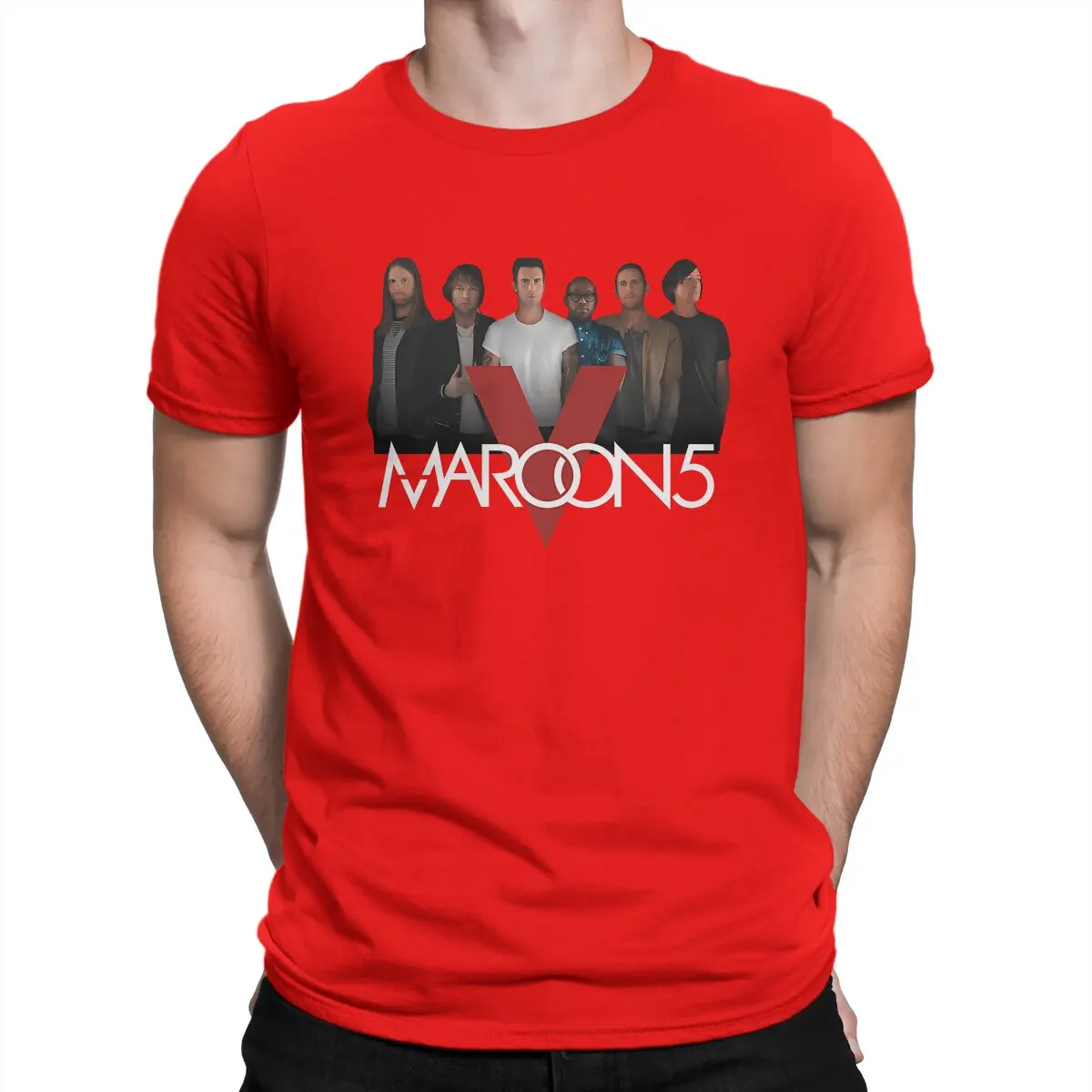 thumbnail image 1 of Camiseta única de la banda Maroon 5, camiseta casual para adultos, 1 of 7