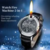 Creative Timekeeping Accurate Watch Gas Lighter Personalized Gas Outdoor Electronic Open flame Watch Metal Lighter Men's Gift 1