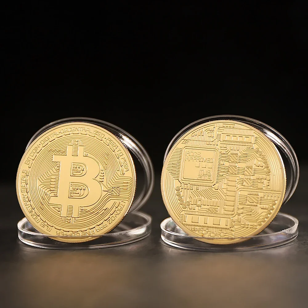 Gold Plated Bitcoin Collectible Coin - Artful Commemorative Gift