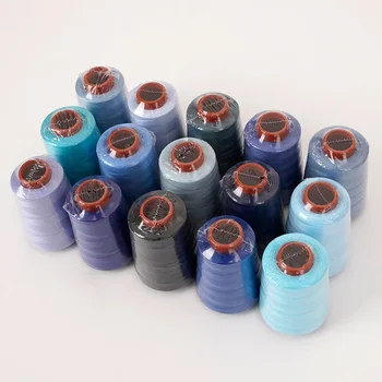 1pc 800Yards Blue Polyester Sewing Thread - Small Cone 402 High-Speed Machine Thread, Heavy Duty Denim， Hand & Industrial Use 1