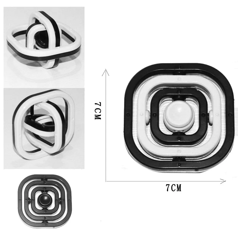 Round/Square 3D Finger Spinner Infinite Flip Gyro Toy Autism Stress Relief ADHD Children Hand Top Kids Child Adult Sensory Gifts 6