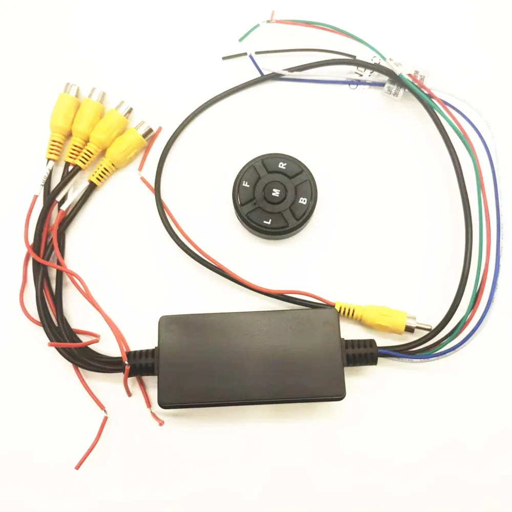 Scatola di commutazione video montata su auto, convertitore video con telecomando, scatola di conversione video per fotocamera, video di controllo linea quattro in uno - immagine 3