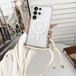 Premium Clear Acrylic Lanyard and Adjustable Strap Cover for Magsafe Wireless Charge Case (Transparent)