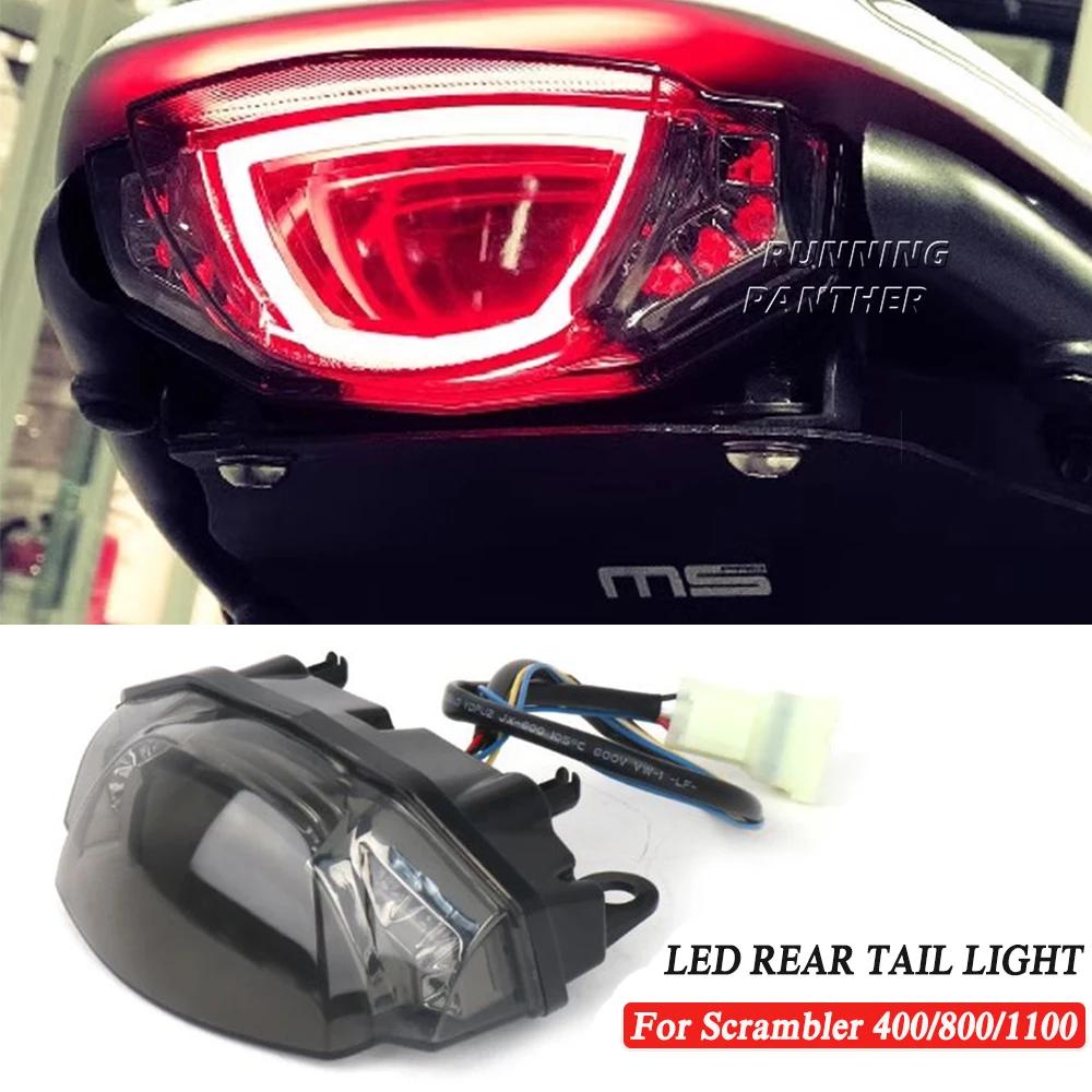 

New Motorcycle Accessories Turn Signals Rear LED Brake Tail Light For Ducati Scrambler 400 800 1100 Taillight Plug and Play