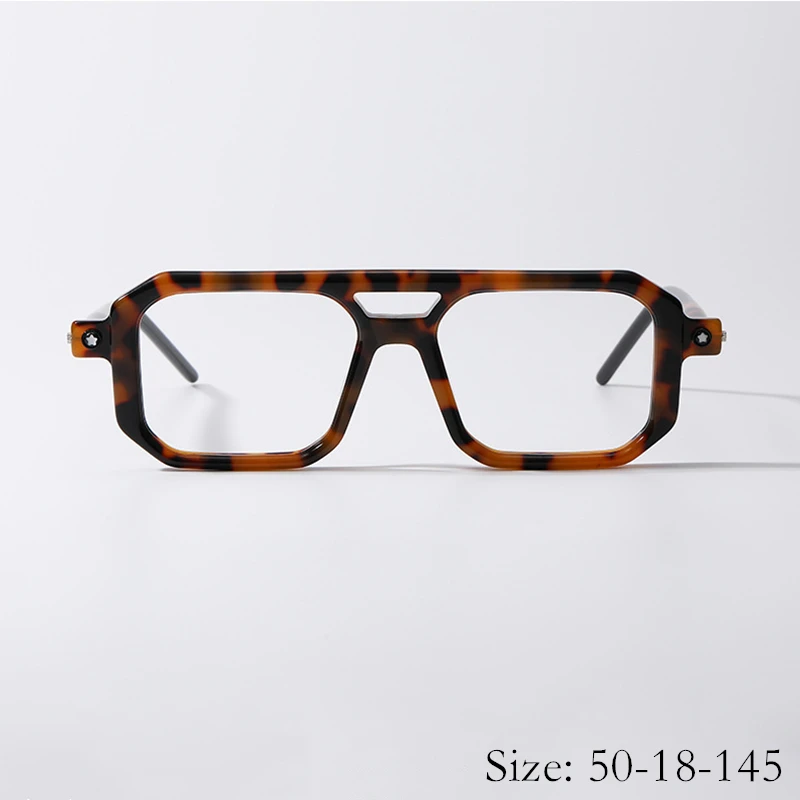 

New Vintage Fashion Pilot KUB Eyeglasses Frame P8 Retro Square Double Bridge Design Myopia Sphere Optical Women Man High Quality