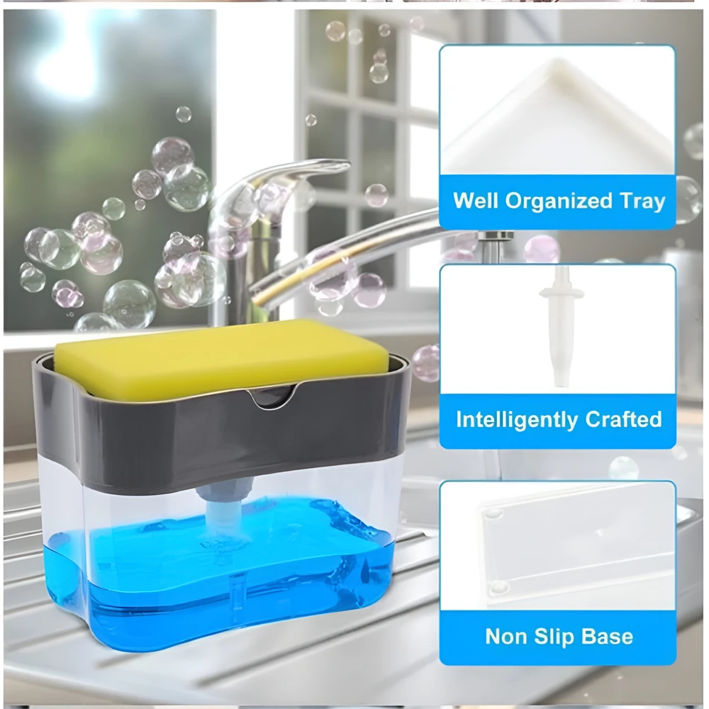 Automatic Soap Dispenser Bottle for Liquid Soap Kitchen Sponge Dispenser Ditchen Manual soap dispenser