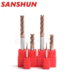 HRC55 Carbide Tungsten Steel Flat Bottom Milling Cutter CNC Maching Alloy Coating For Steel 4-Flute Milling Cutters Tools
