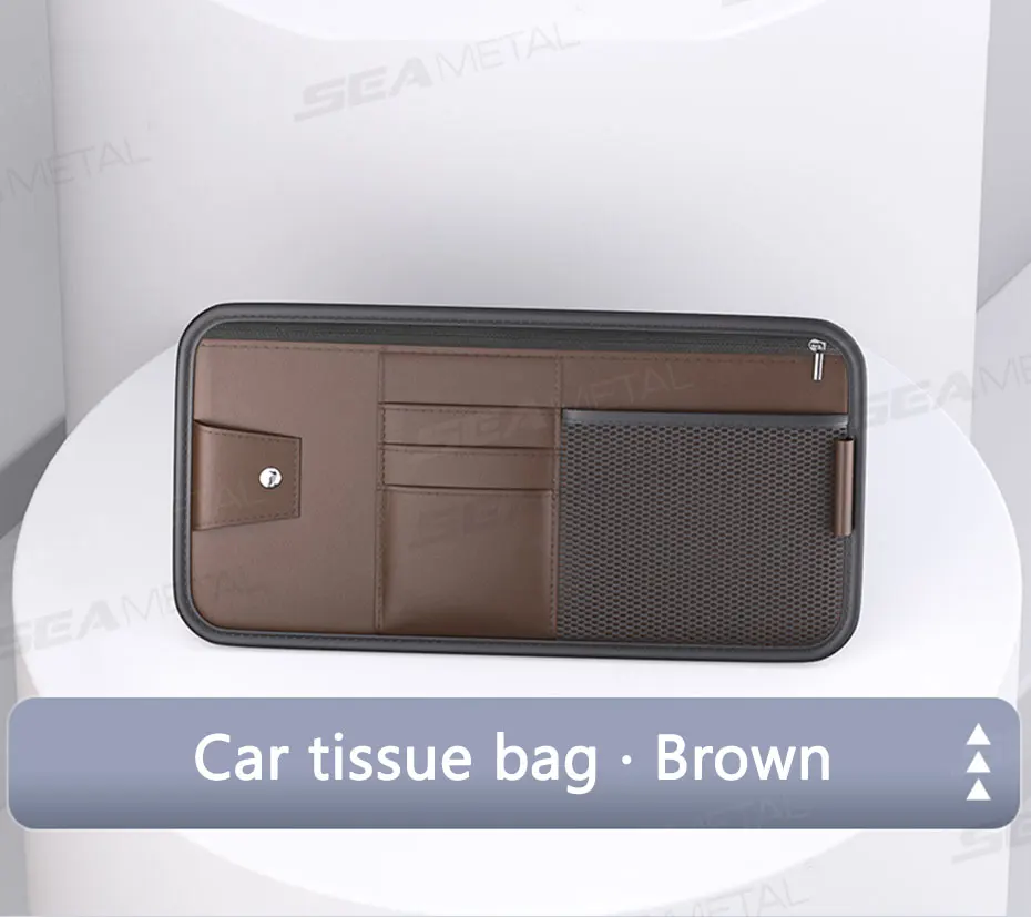 SEAMETAL Auto-Sonnenblenden-Aufbewahrungsbox, Innenraum-Organizer für Sonnenbrillen und Karten, Multifunktionale Sonnenschutz-Organizer-Tasche – Detail 15