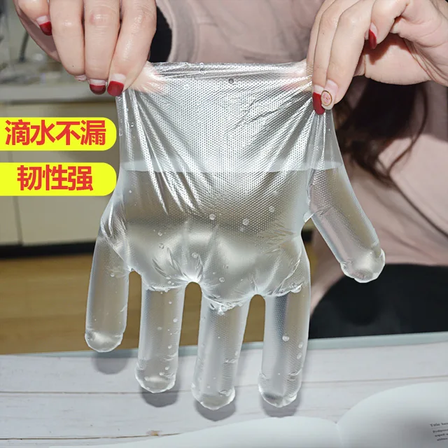 100Db -Os Műanyag Eldobható Kesztyű Megragadása Mártás Keverés Saláta Family Flow Biztonságos Konyha Kiegészítők Vastag - Image 3