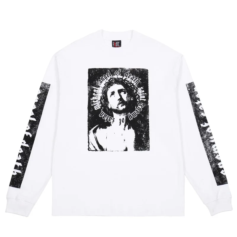 

2023ss Vintage Saint Michael Black White Washed T Shirt Men Women 1:1 Best Quality Old T-shirt Tops Tee