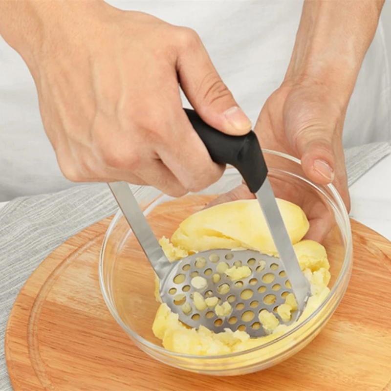 Stainless Steel Potato Pusher Pressed Masher Ricer Puree Fruit Juice Maker Smooth Mashed Potatoes Crusher Kitchen Gadget potato masher