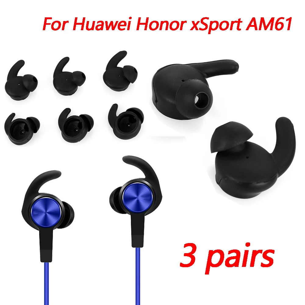 3 Pairs Earbuds Tips Silicone Cover Eartips Soft Earphone Accessories For Huawei Honor Xsport Am61 Bluetooth Headset - Earphone Accessories - AliExpress