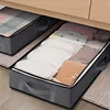 Large Capacity Under Bed Storage Bag Clear Window, Reinforced Handles Foldable Durable Closet Organizer for Blankets Clothing 1