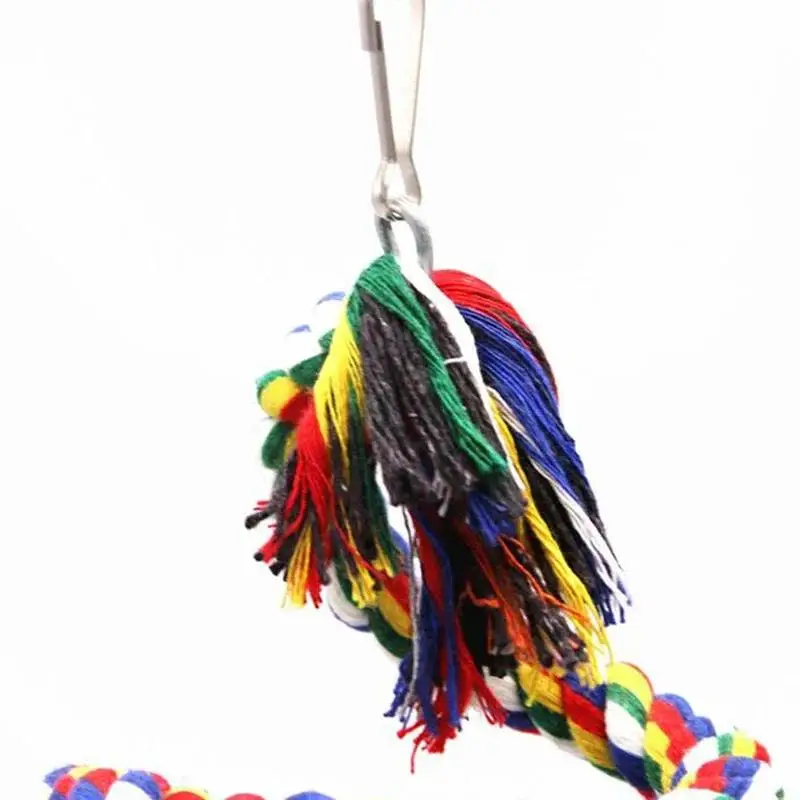 Bird Perch Toy Spiral Cotton Rope Chewing Bar Parrot Swing Climbing Standing Toys with Bell Supplies