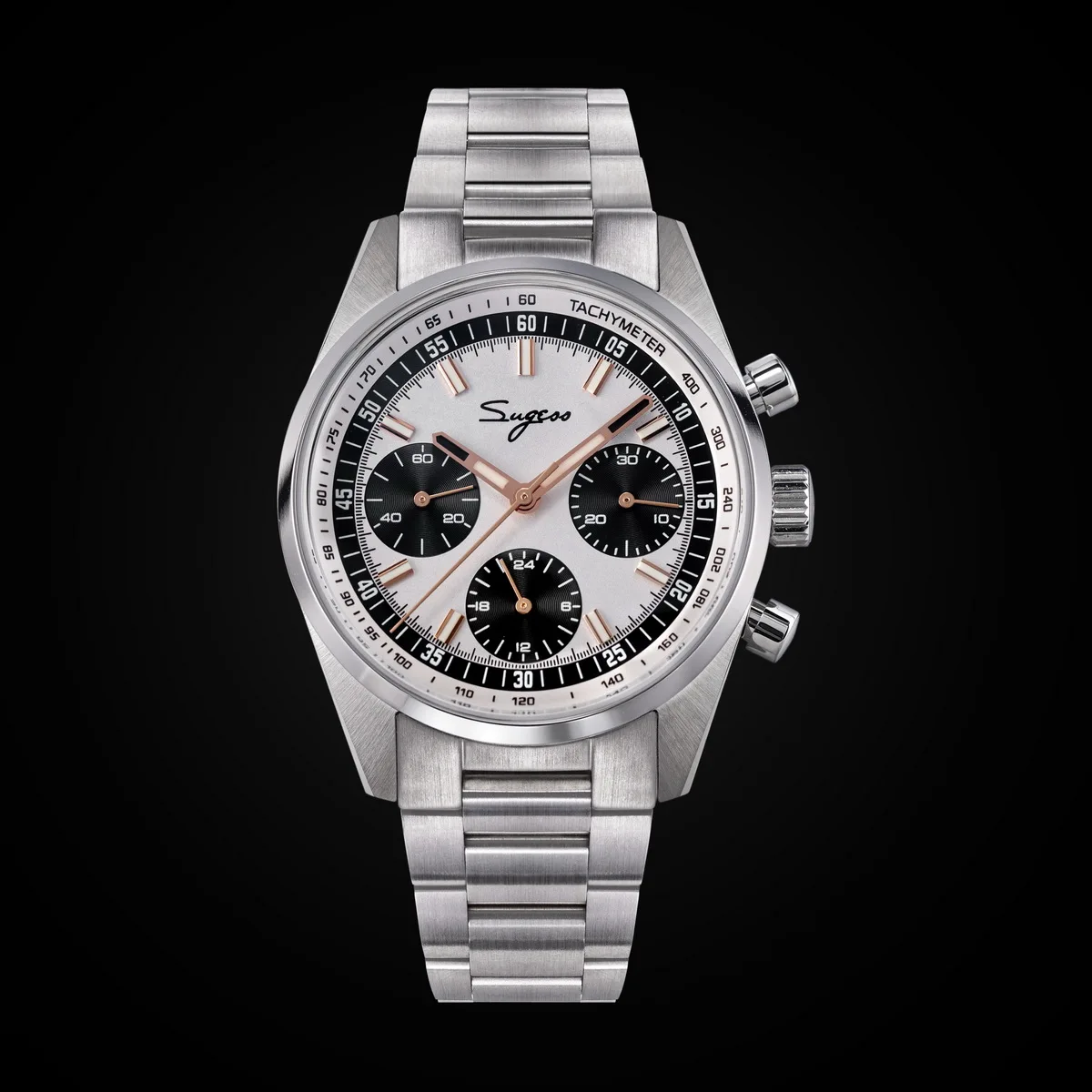 Sugess Mens Watch 38mm Chronograph Mechanical Wristwatches Tianjin Gooseneck Movement Sapphire Crystal Roulette Dial S465 new Sd681de0ec73a4b6bad5cc5366088e69f5