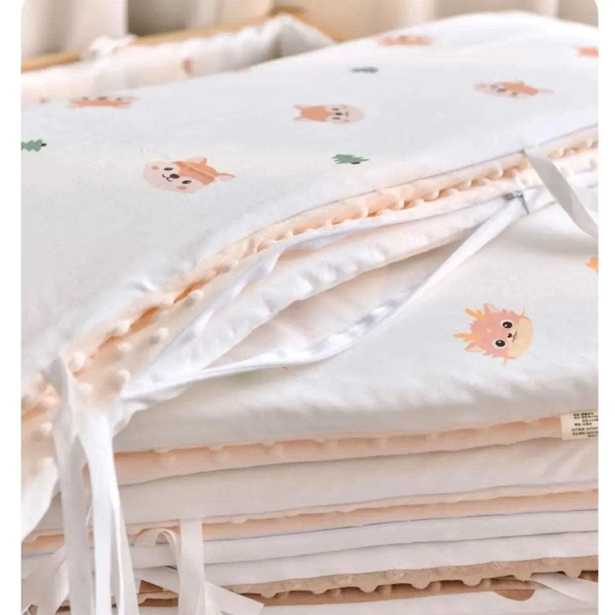 200cm Baby Crib Bumper Pure Cotton Bed Circumference Mattress Pillow Set Newborns Cot Fence Protector Infant Bedding Kit