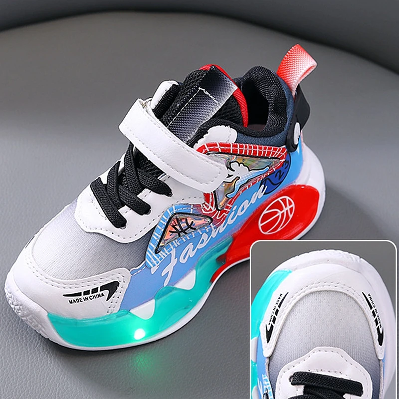 XUANMU Children Sport Shoes Boys Girls Autumn Winter Middle Children Shoes Primary School Basketball Shoes XA100_voghion.com