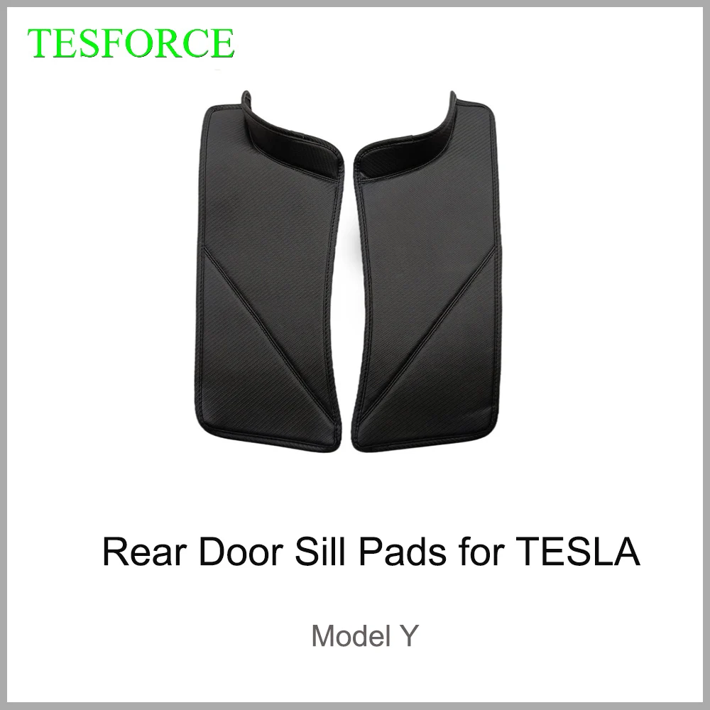 For Tesla Model Y 2021 2022 Rear Door Sill Leather Protective Anti Kick Pad  Hidden Protection 2pcs/ Set Protector Stickers - Car Anti-dirty Pad -  AliExpress