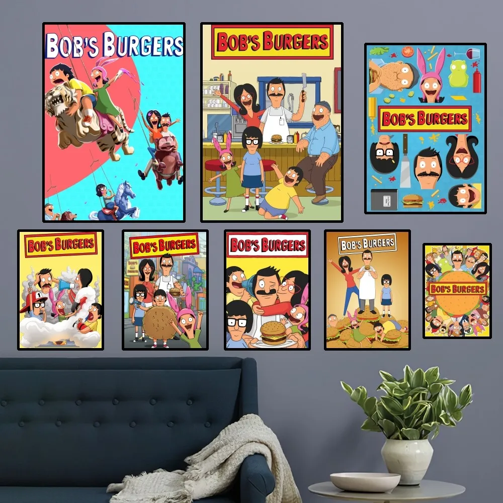 Bob Cartoon B-Burgers Poster Home Room Decor Estetica Art Wall Painting Stickers