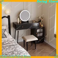 Dressing de chambre à coucher extensible avec tiroir d'angle noir chaise élégante miroir élégant mur de luxe Tocador Maquillaje meubles de maison 2