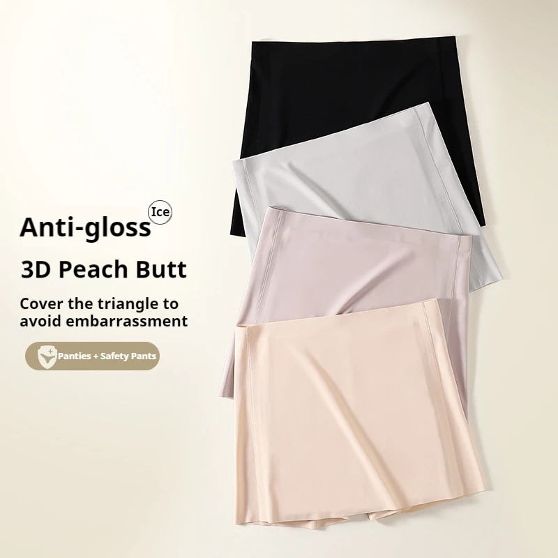 Flarixa Women Ice Silk Safety Shorts Panties Double Layer Underwear Soft Under the Skirts Dress Panty Seamless Summer Boyshorts safety shorts seamless panties women shorts underwear