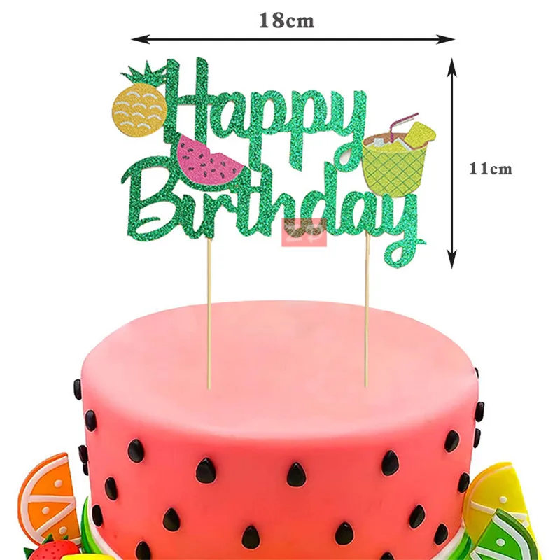 Gyufise 1 topper per torta con anguria per il primo compleanno, glitterato, uno in un melone, per torta estiva a tema frutta anguria primo compleanno