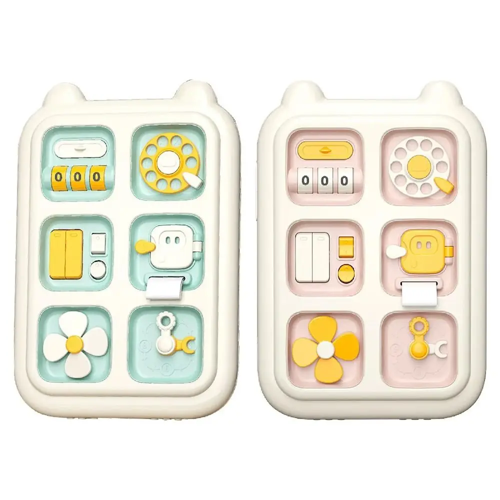 Plastic 6 in 1 Busy Board Puzzle Toy Interactive Multifunction Fidget Toys Learning DIY Sensory Early Education Toys