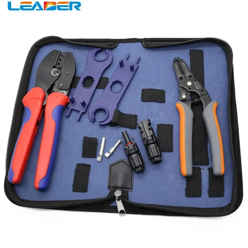 

LEADER SOLAR Mti Tools Wire Crimper Tools Kit Cable Solar Terminal Crimper +Wire Cutter Piler+ Spanner Wrench + Solar Connector