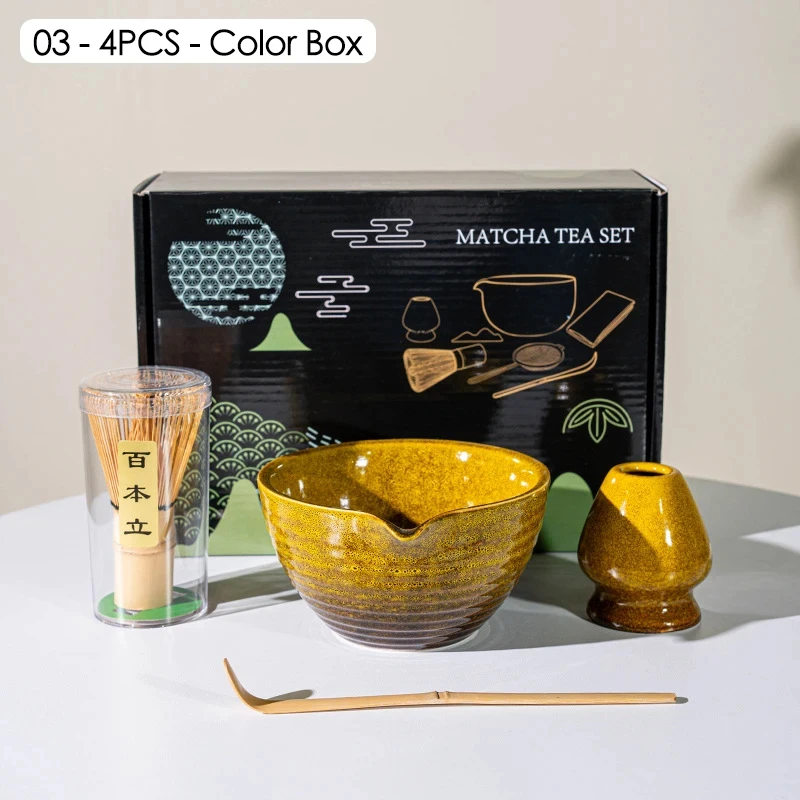 Matcha Tea Set 4/5/7PCS Japanese Safe Bamboo Whisk Teaspoon Tea Sets Indoor Beverage Shop Tea-making Tools Accessories matcha tea set,matcha tea tools,tea ceremony tools,tea set
