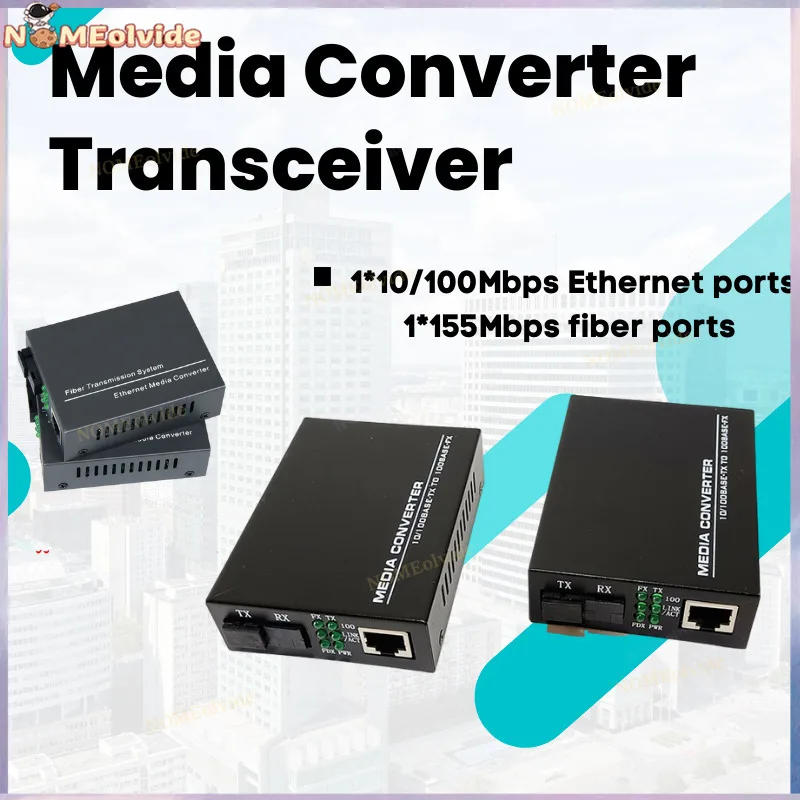 

Media Converter Transceiver Fiber Optical To RJ45 UTP 1310/1550 Fiber To Ethernet Switch Fiber 10/100M Fibra Optica Transceiver