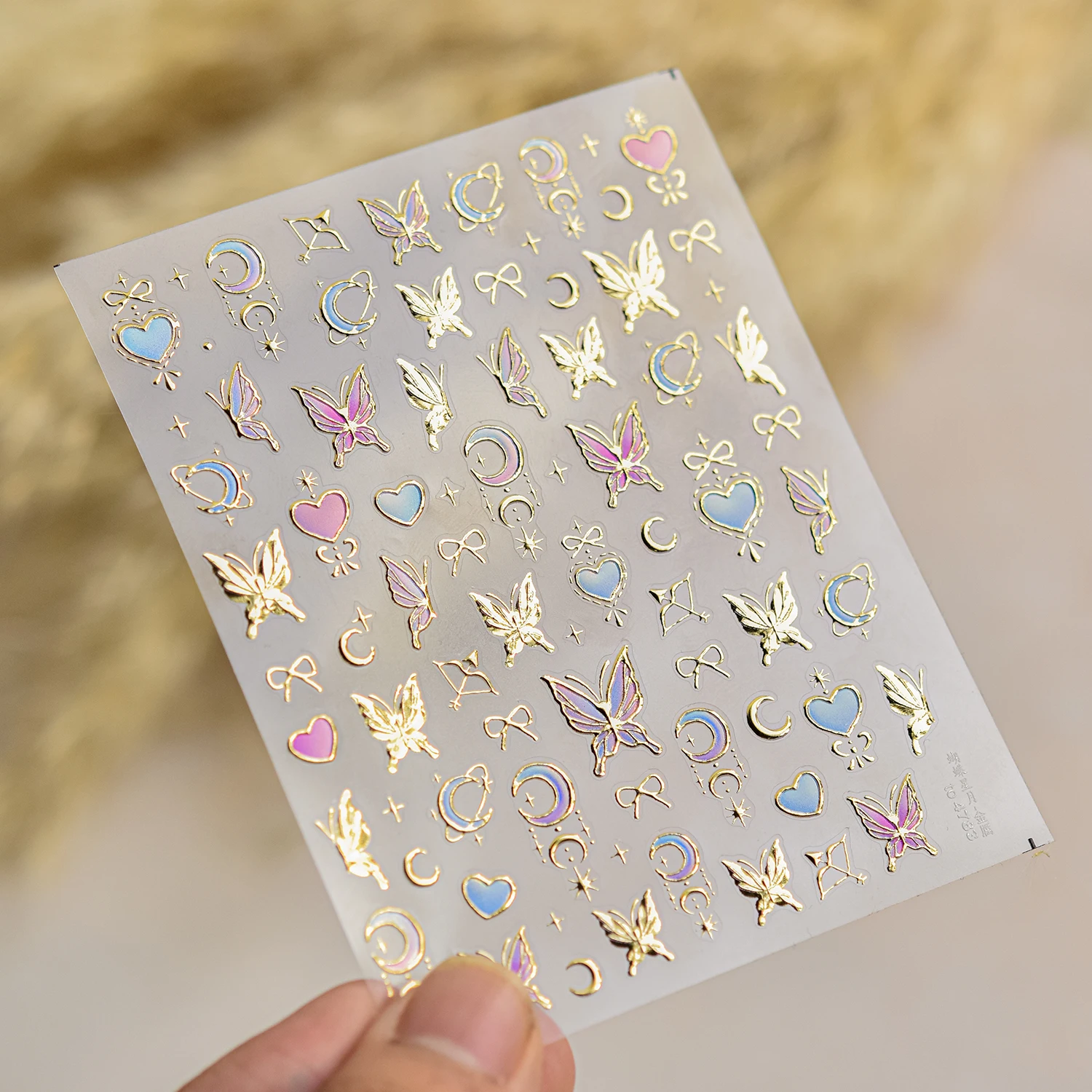 Vibrant Red Butterfly 5D Nail Art Stickers - Spring Flower Relief Design