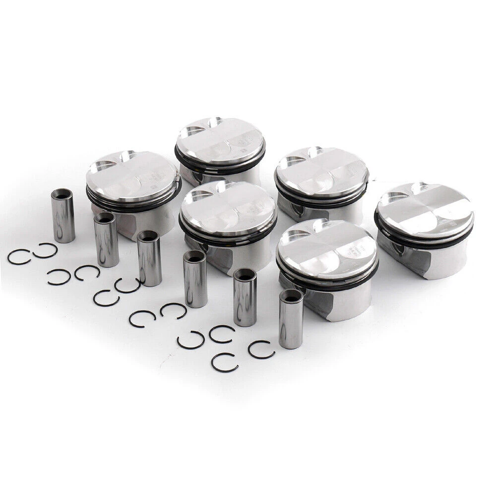 6pcs 11257558528 Pistons & Rings Kit 10.71 For BMW E90 E60 E83 128i