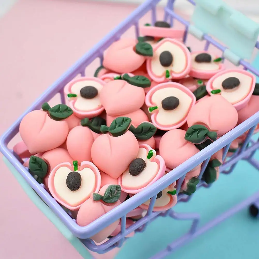10Pcs 재미 있은 DIY 미니 복숭아 미니어처 매력적인 미니 복숭아 모델 복숭아 모델 수공예 완구