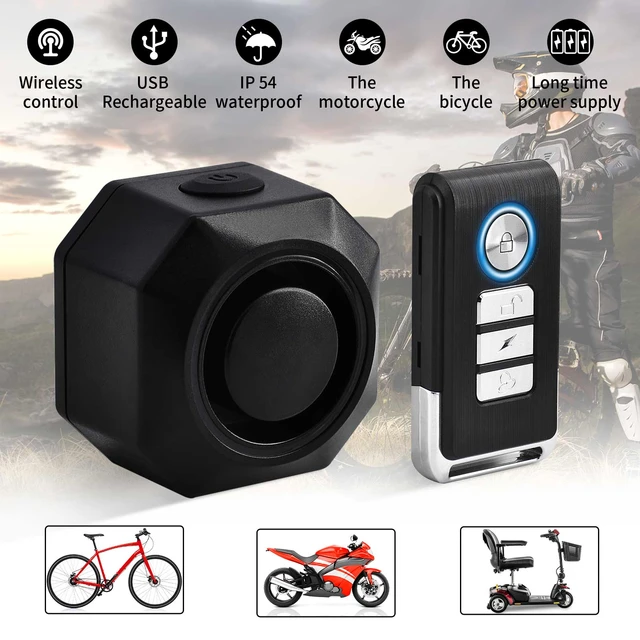 USB Charging Bike Anti Theft Alarm with Remote Vibration Sensor Security  System