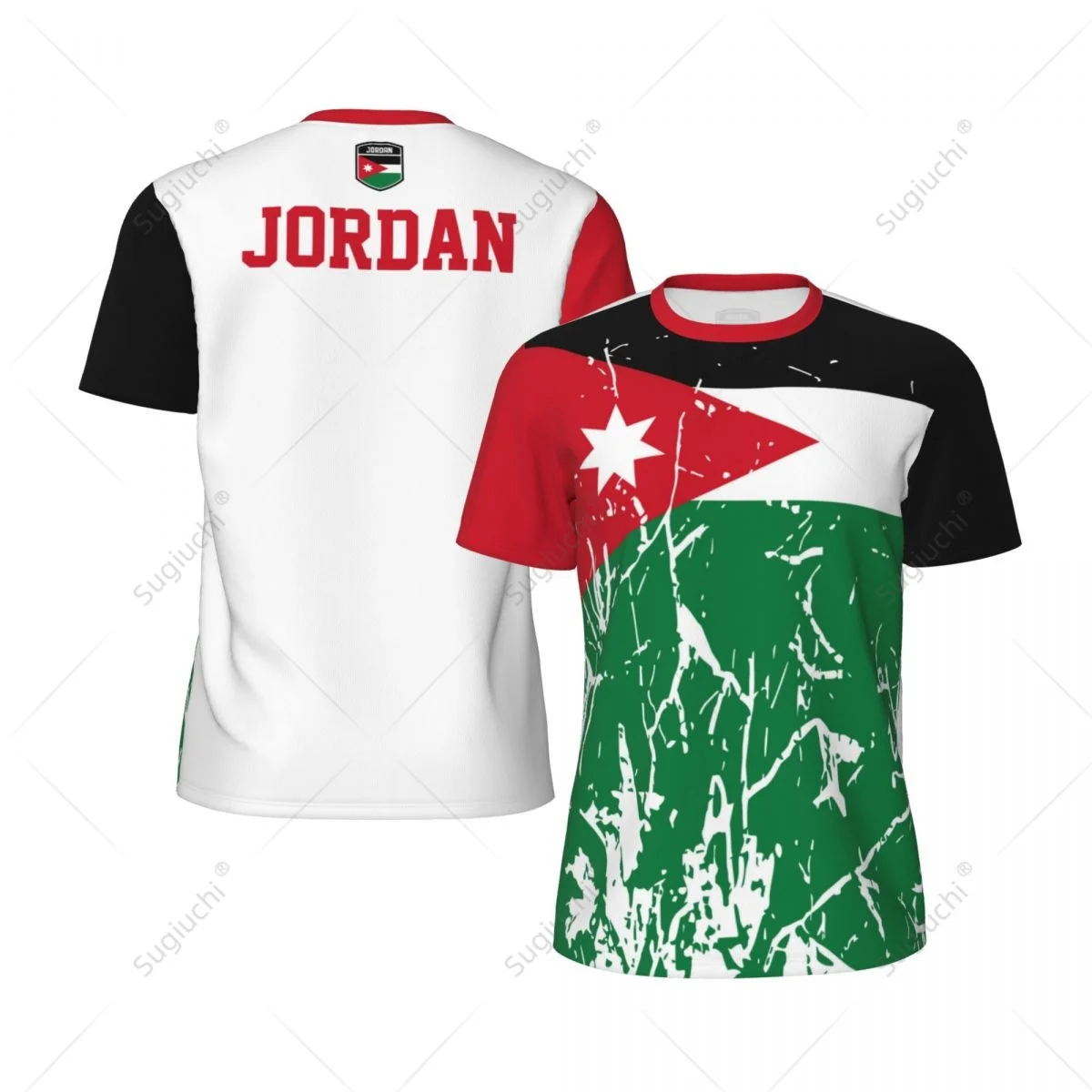 Design Esclusivo Jordan Flag Grain 3D Printed Men For Running Bike Soccer Tennis Fitness Sports Jersey Mesh Fans Short T-Shirt