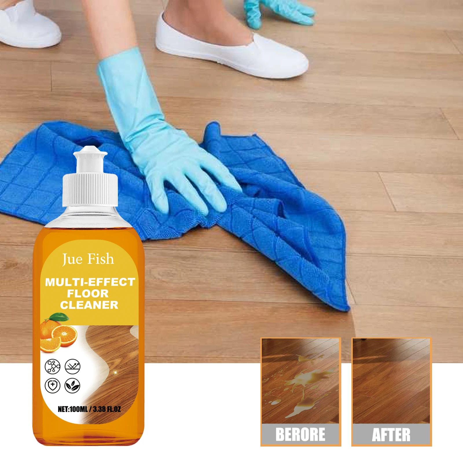 Wood Floor Brightening Cleaner Wood Stain Remover Floor Cleaning Polishing Liquid Repair Scratch Decontamination Cleaner