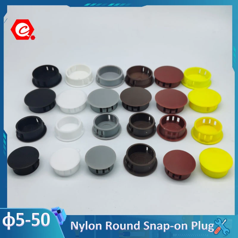 5/10Pcs Plastic/Nylon Round Snap on Plug Hole Cover Furniture Panel