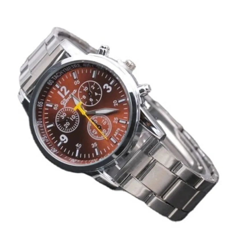 

Quartz Watches Men's Steel Band Fake Three Eye Fashion Trend Casual Business Sports Men's Watch