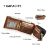 CONTACT'S Genuine Crazy Horse Leather Men Wallets Vintage Trifold Wallet Zip Coin Pocket Purse Cowhide Leather Wallet For Mens 5
