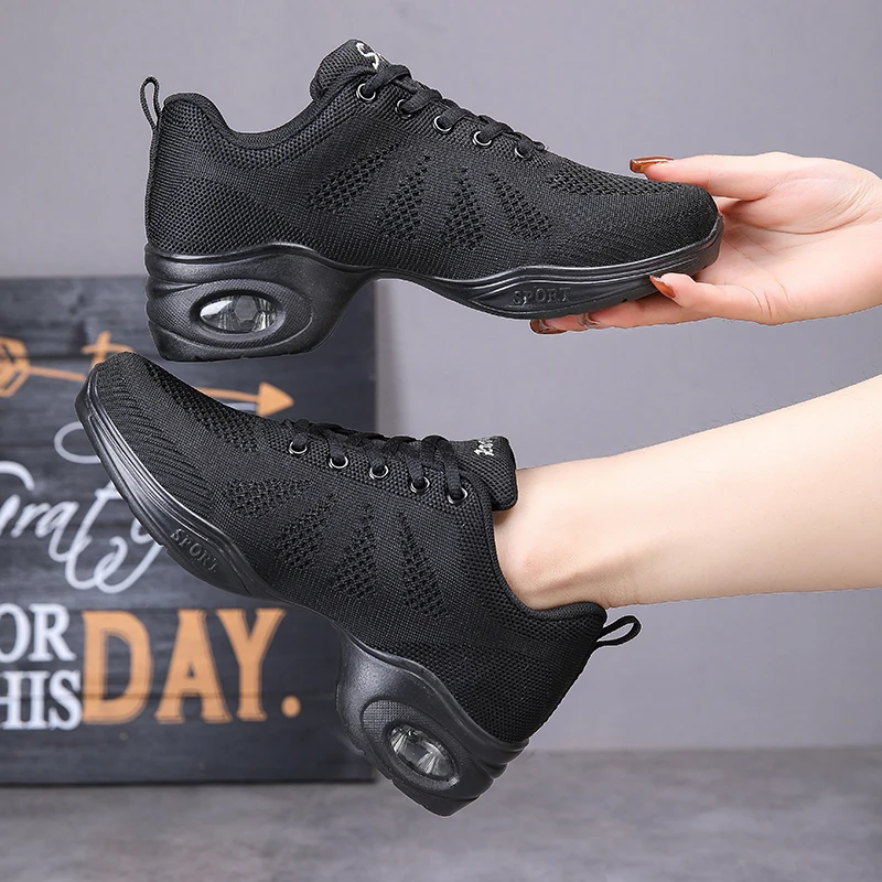 Women's Dance Shoes Soft Outsole Woman Breath Jazz Sports Sneakers Girl's Ladies Modern Jazz Dancing Shoes Hip Hop Shoes 3