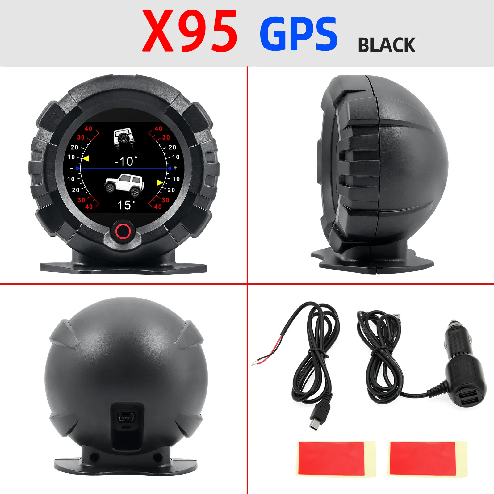 X95 gps ראש למעלה להציג את המדרון האופקי מד מד מד מד מהירות רכב מצפן זווית גובה גובה גובה גובה גובה גובה קו רוחב