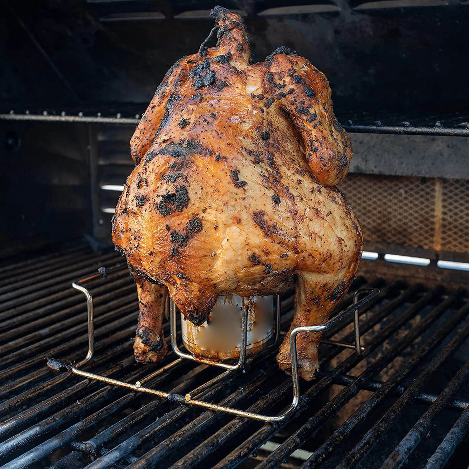 Stainless Steel Foldable Chicken Roaster Rack Beer Can Chicken Turkey Roaster Bbq Grill Rack Stand Holder Multifunctional Stand