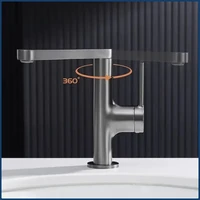 Zinc Alloy Single Holder Single Hole Washbasin Tap for Bathroom 360 Degrees Rotation Basin Mixer Sink Faucet With Hose 4